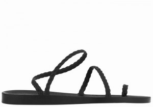 Plecione Sandały Damskie Ancient Greek Sandals Eleftheria Czarne | BWS706ZE