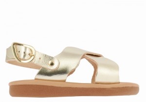 Sandały Casual Dziecięce Ancient Greek Sandals Little Atokos Soft Złote Białe | MIK3580LN