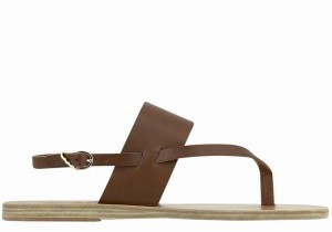 Sandały Z Paskiem Na Plecy Damskie Ancient Greek Sandals Zoe Flip Flop Leather Ciemny Brązowe | OPZ6811IT