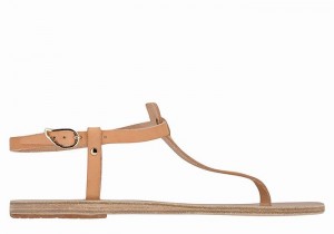 Sandały Z Paskiem Na Plecy Damskie Ancient Greek Sandals Lito Flip Flop Leather Beżowe | QCU8416JD
