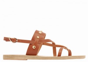 Sandały Z Paskiem Na Plecy Damskie Ancient Greek Sandals Alethea Bee Ciemny Brązowe | CUZ1374JV