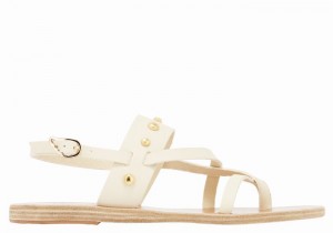 Sandały Z Paskiem Na Plecy Damskie Ancient Greek Sandals Alethea Bee Białe | VKD2239IN