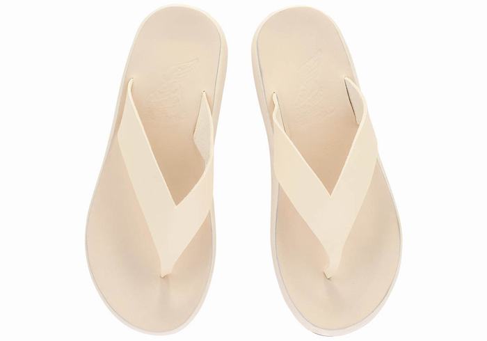 Japonki Damskie Ancient Greek Sandals Charys Comfort Białe | QTG7760DA
