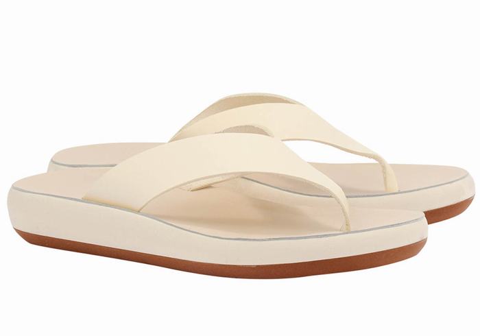 Japonki Damskie Ancient Greek Sandals Charys Comfort Białe | QTG7760DA