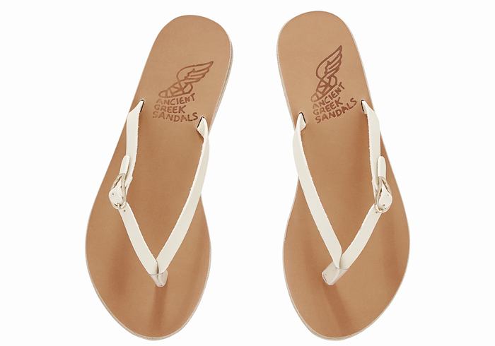 Japonki Damskie Ancient Greek Sandals Dihalo Leather Białe | FGO6537EW