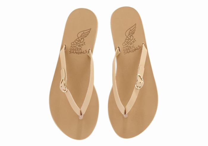 Japonki Damskie Ancient Greek Sandals Dihalo Leather Beżowe | DDI3541RD