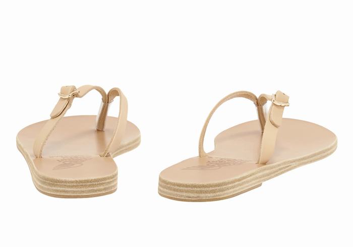 Japonki Damskie Ancient Greek Sandals Dihalo Leather Beżowe | DDI3541RD