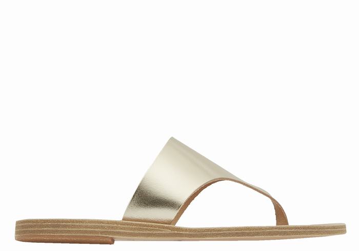 Japonki Damskie Ancient Greek Sandals Mera Leather Złote Białe | QPA7243FS