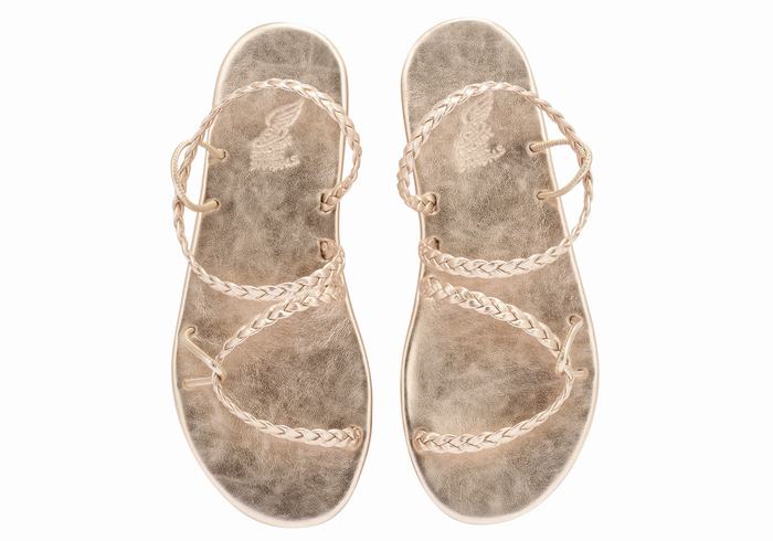 Plecione Sandały Damskie Ancient Greek Sandals Maya Różowe Złote | KCO787TV