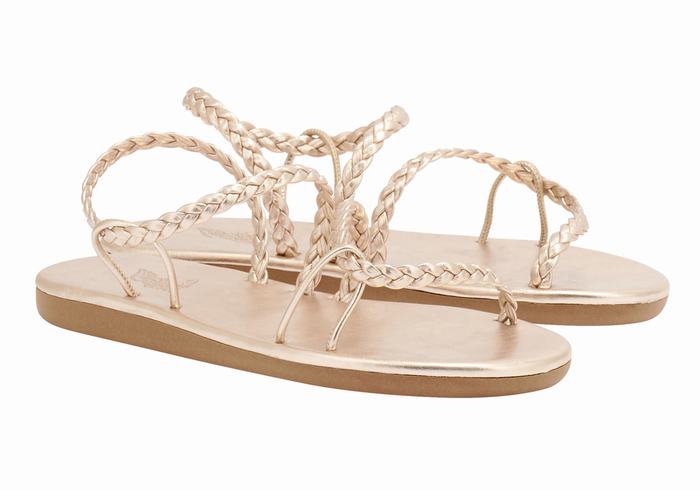 Plecione Sandały Damskie Ancient Greek Sandals Maya Różowe Złote | KCO787TV