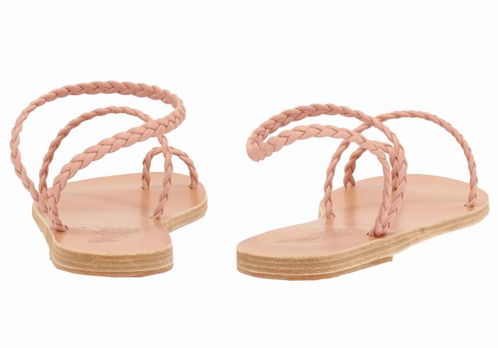 Plecione Sandały Damskie Ancient Greek Sandals Eleftheria Leather Różowe | DGX2692EG