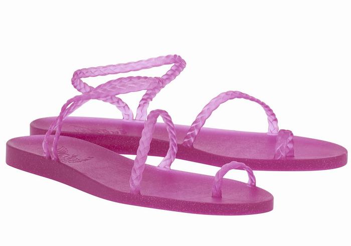 Plecione Sandały Damskie Ancient Greek Sandals Eleftheria Fioletowe | QAK5239DT