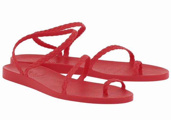 Plecione Sandały Damskie Ancient Greek Sandals Eleftheria Czerwone | LSS622TY