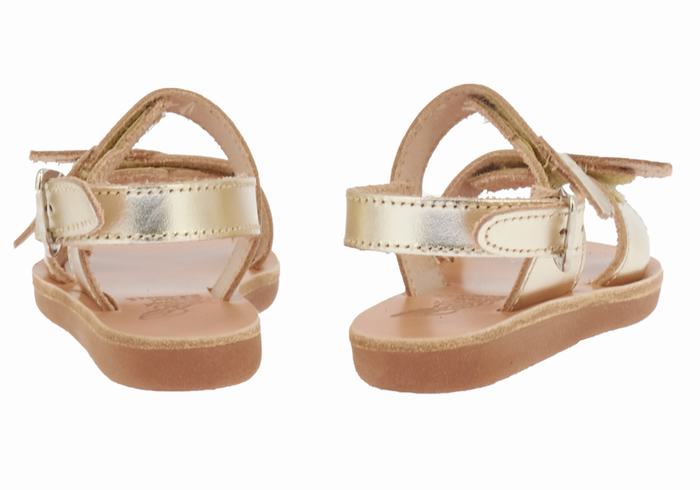 Sandały Casual Dziecięce Ancient Greek Sandals Little Iliada Soft Złote Białe | HHW3846CJ