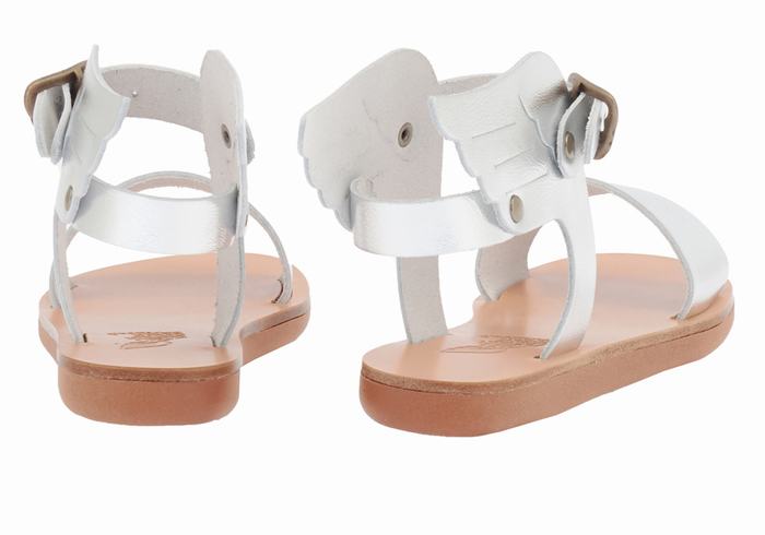 Sandały Casual Dziecięce Ancient Greek Sandals Little Ikaria Soft Srebrne | RSY2265DL