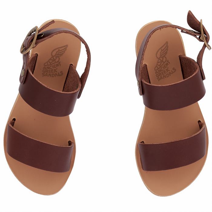 Sandały Casual Dziecięce Ancient Greek Sandals Little Clio Soft Kawa | SHT3964WY
