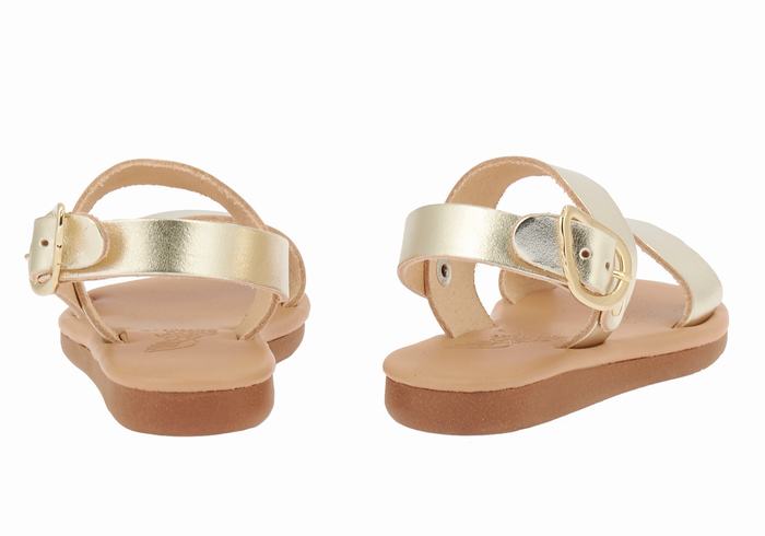 Sandały Casual Dziecięce Ancient Greek Sandals Little Calamos Soft Złote Białe | PAF6982WE