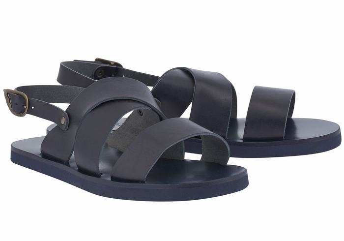 Sandały Casual Męskie Ancient Greek Sandals Miltos Ciemny Niebieskie | CIS142WT