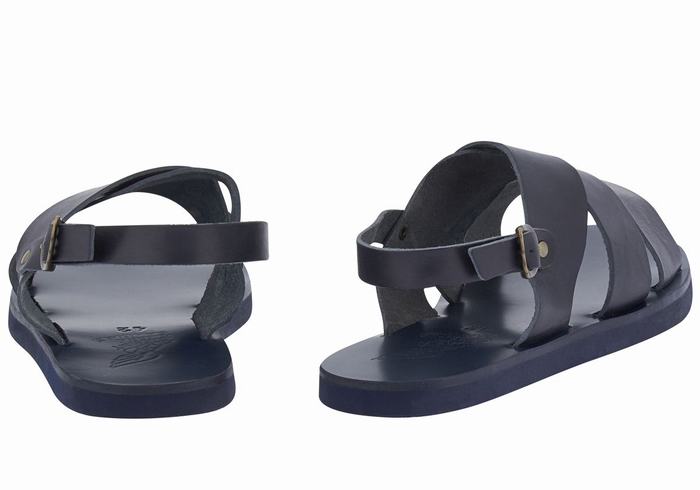 Sandały Casual Męskie Ancient Greek Sandals Miltos Ciemny Niebieskie | CIS142WT