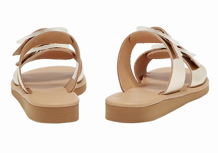 Sandały Do Wsuwania Damskie Ancient Greek Sandals Iaso Złote Białe | UQE698OX