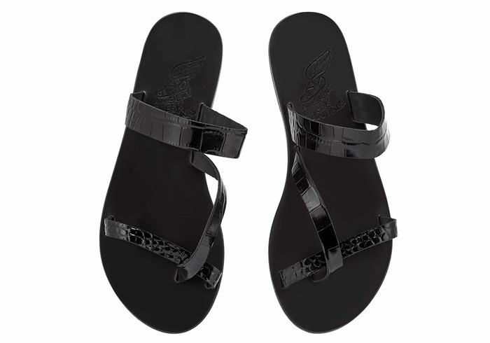 Sandały Do Wsuwania Damskie Ancient Greek Sandals Daphnae Czarne | LVH7169VB
