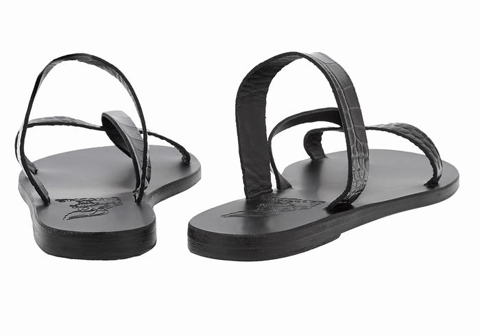 Sandały Do Wsuwania Damskie Ancient Greek Sandals Daphnae Czarne | LVH7169VB