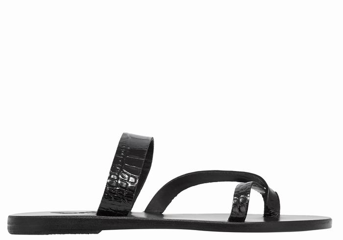Sandały Do Wsuwania Damskie Ancient Greek Sandals Daphnae Czarne | LVH7169VB