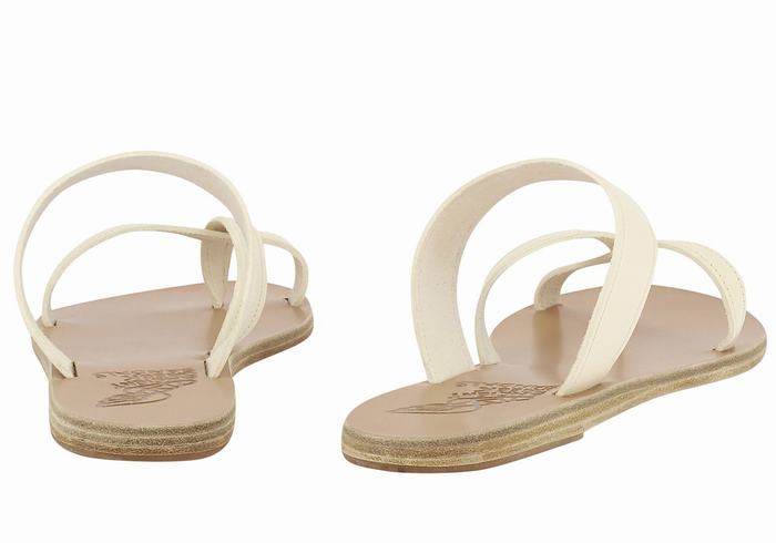 Sandały Do Wsuwania Damskie Ancient Greek Sandals Daphnae Leather Białe | BJJ1023NU