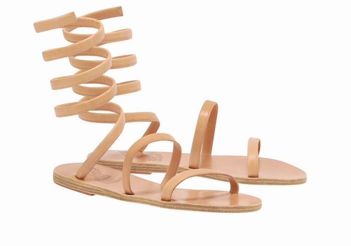 Sandały Gladiatorki Damskie Ancient Greek Sandals Ofis Leather Beżowe | SAP1362UM