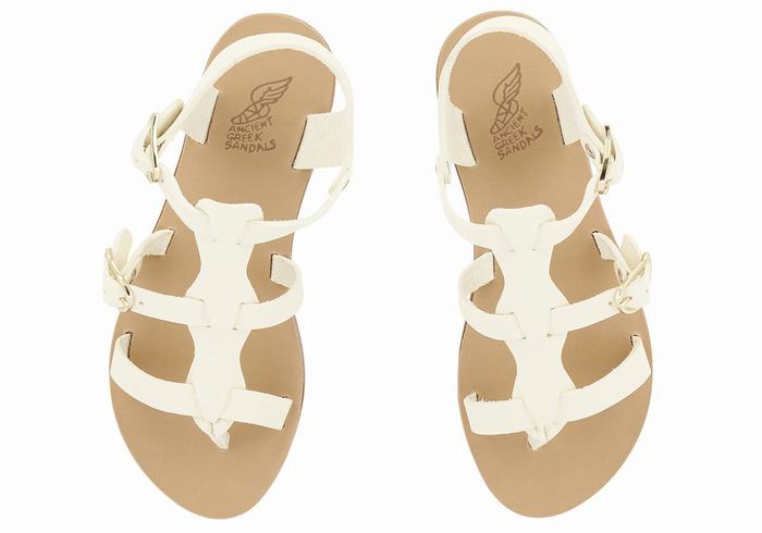 Sandały Płaskie Dziecięce Ancient Greek Sandals Little Grace Kelly Soft Białe | MRJ295GD