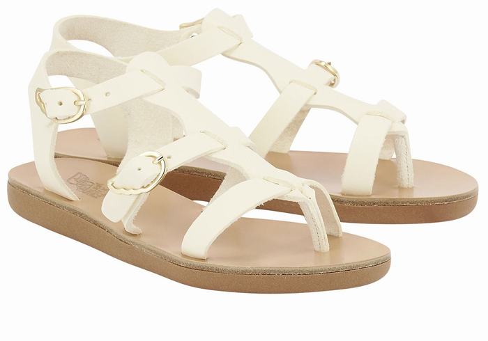 Sandały Płaskie Dziecięce Ancient Greek Sandals Little Grace Kelly Soft Białe | MRJ295GD