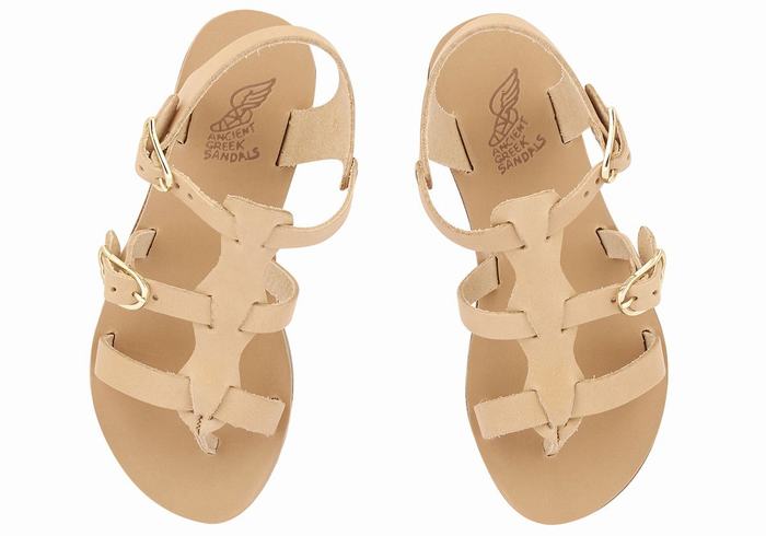 Sandały Płaskie Dziecięce Ancient Greek Sandals Little Grace Kelly Soft Beżowe | QZM8132PW