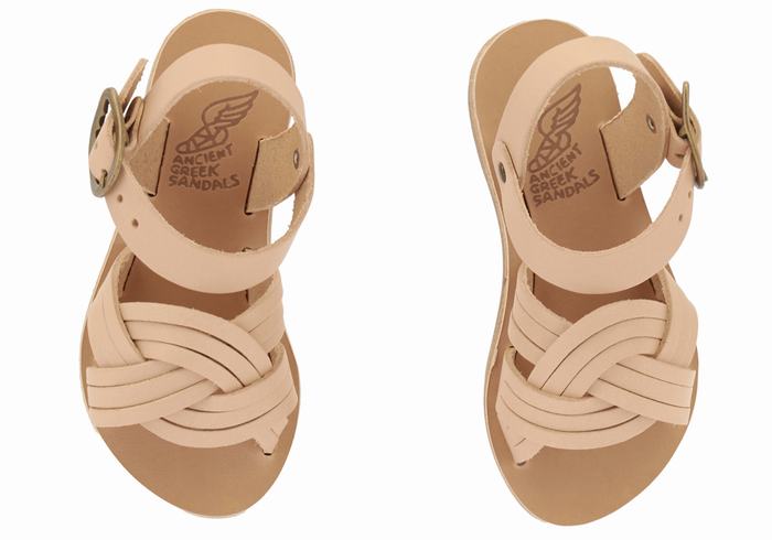Sandały Płaskie Dziecięce Ancient Greek Sandals Little Electra Soft Beżowe | EWC7896DJ