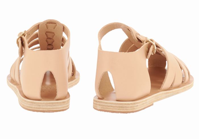 Sandały Rybaka Damskie Ancient Greek Sandals Homeria Leather Beżowe | ETG9031TT