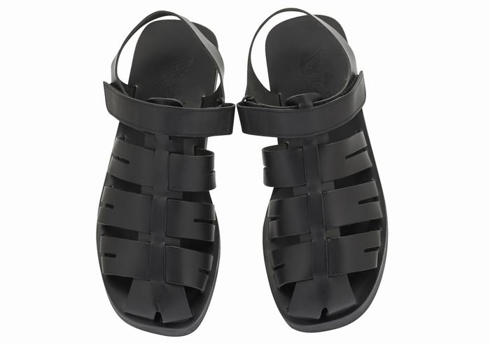 Sandały Rybaka Męskie Ancient Greek Sandals Tilemachos Czarne | QNX2351GH