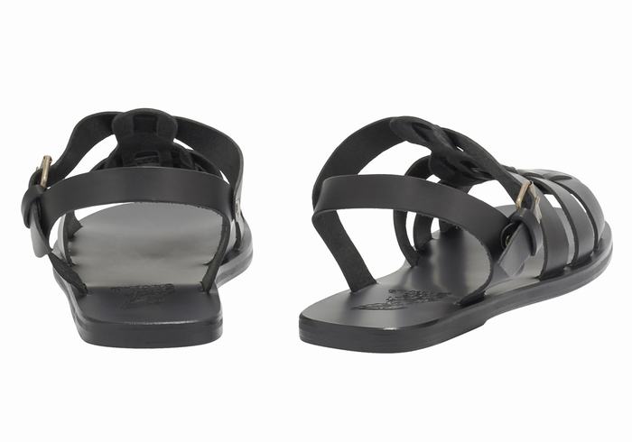 Sandały Rybaka Męskie Ancient Greek Sandals Ektoras Leather Czarne | ASB1965OS