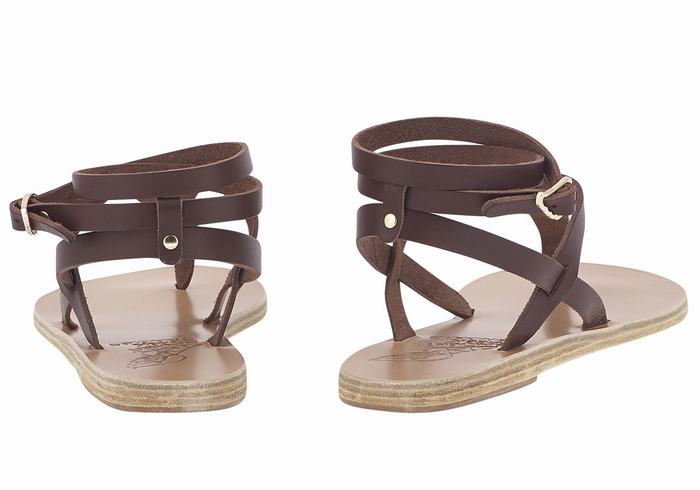Sandały Z Paskami Damskie Ancient Greek Sandals Estia Leather Kawa | VBY1335KL