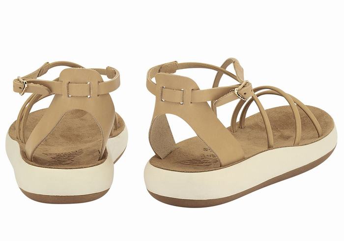 Sandały Z Paskami Damskie Ancient Greek Sandals Anastasia Comfort Beżowe | ZNI3723FQ