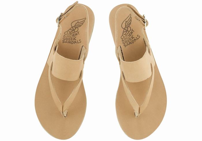 Sandały Z Paskiem Na Plecy Damskie Ancient Greek Sandals Zoe Flip Flop Leather Beżowe | JKX393IC
