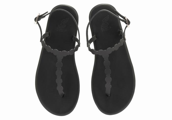 Sandały Z Paskiem Na Plecy Damskie Ancient Greek Sandals Velos Flip Flop Czarne | WHR227BM