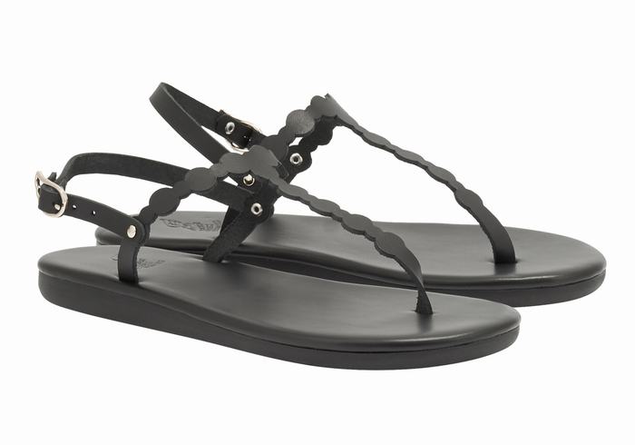 Sandały Z Paskiem Na Plecy Damskie Ancient Greek Sandals Velos Flip Flop Czarne | WHR227BM