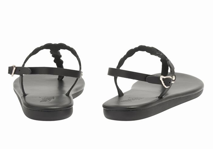 Sandały Z Paskiem Na Plecy Damskie Ancient Greek Sandals Velos Flip Flop Czarne | WHR227BM