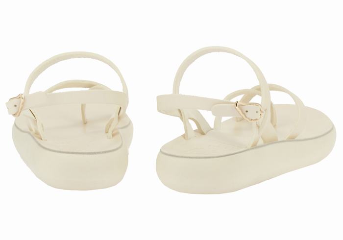 Sandały Z Paskiem Na Plecy Damskie Ancient Greek Sandals Tereza Comfort Białe | UHD8848QS