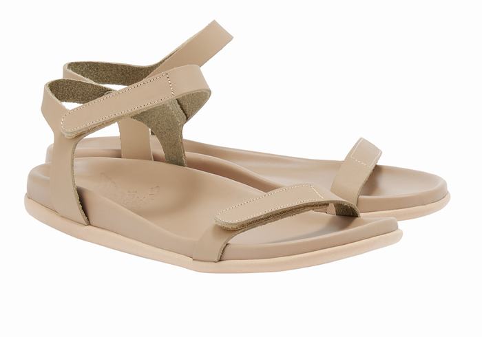 Sandały Z Paskiem Na Plecy Damskie Ancient Greek Sandals Poros Szare Brązowe | QFQ7785YR
