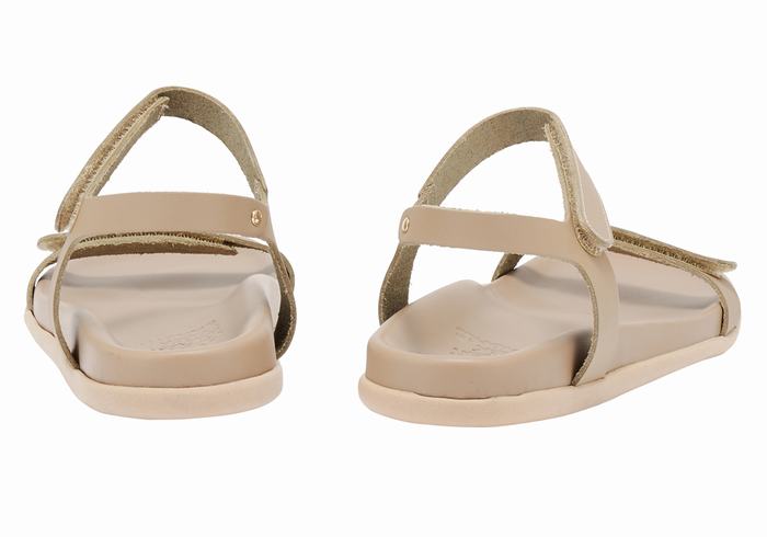 Sandały Z Paskiem Na Plecy Damskie Ancient Greek Sandals Poros Szare Brązowe | QFQ7785YR
