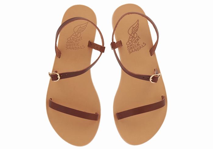 Sandały Z Paskiem Na Plecy Damskie Ancient Greek Sandals Niove Leather Kawa | NMO55100XB