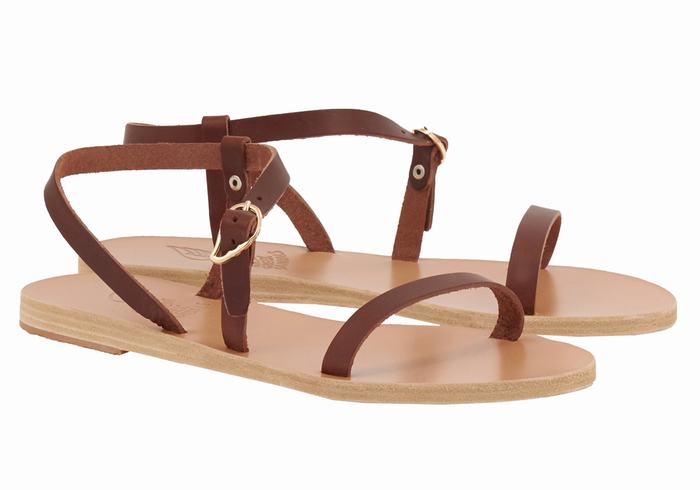 Sandały Z Paskiem Na Plecy Damskie Ancient Greek Sandals Niove Leather Kawa | NMO55100XB