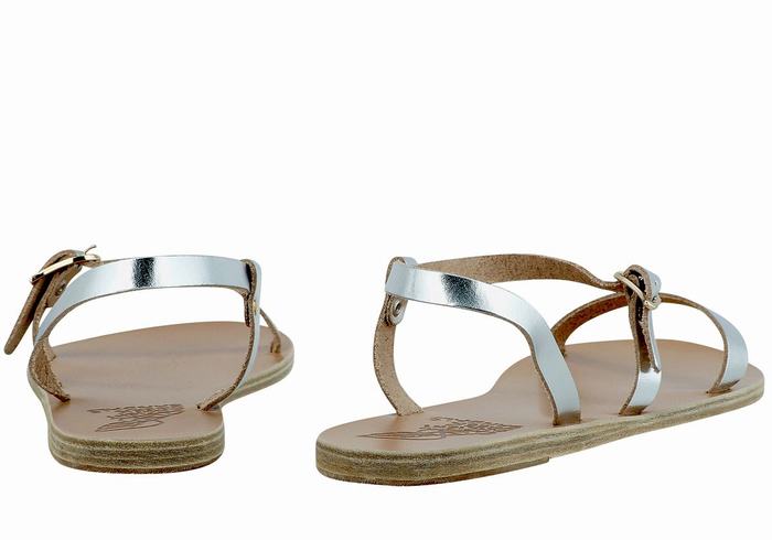 Sandały Z Paskiem Na Plecy Damskie Ancient Greek Sandals Niove Leather Srebrne | VFO81EA