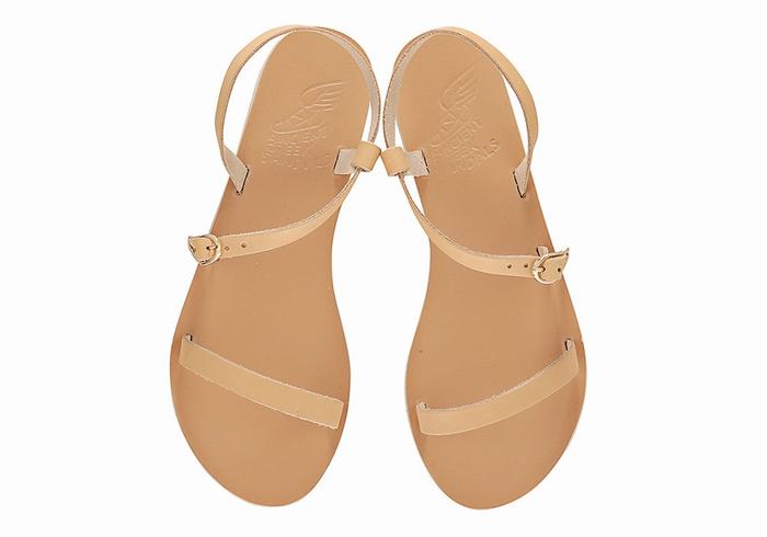 Sandały Z Paskiem Na Plecy Damskie Ancient Greek Sandals Niove Leather Beżowe | KRQ2969WT