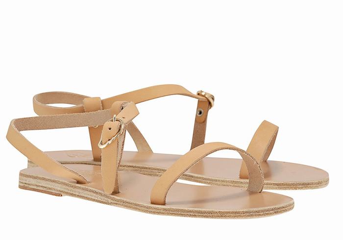 Sandały Z Paskiem Na Plecy Damskie Ancient Greek Sandals Niove Leather Beżowe | KRQ2969WT